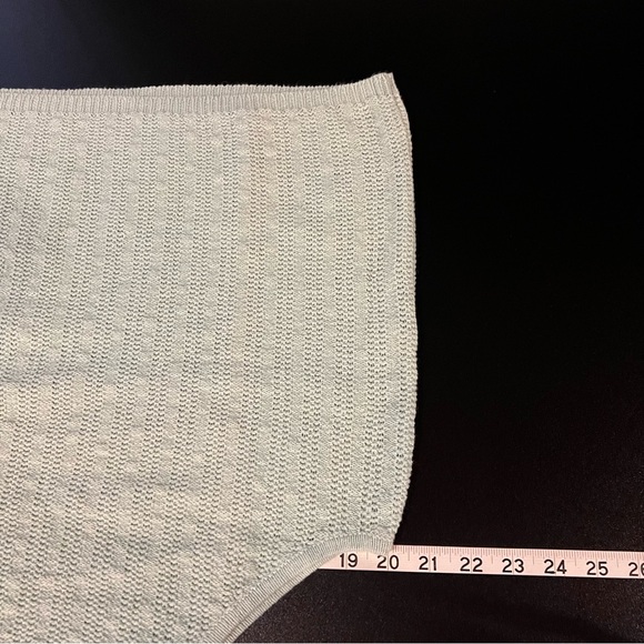 NWT Y2K Floral Ribbon Cami Sweater Linen Blend Sz L Petite Pastel Green Pink - Picture 9 of 11